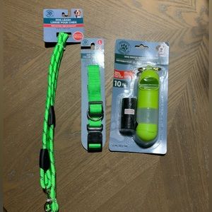 Dog Lover Bundle! Poop holder with bags, Collar & Leash